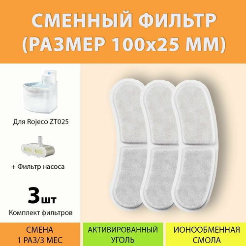 Сменный фильтр для поилки Rojeco ZT025 (Комплект 3 шт.)