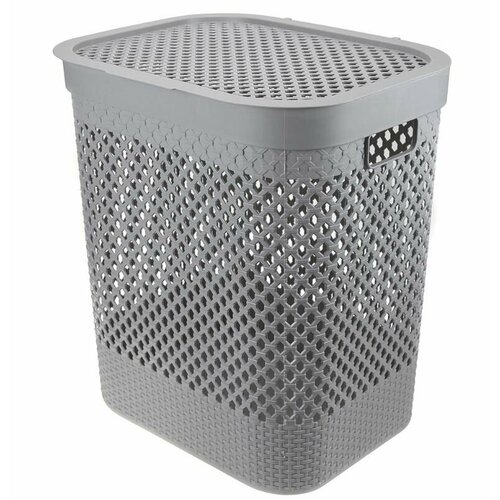 Корзина для белья 60 л 46365575 см с крышкой цвет серый Baizheng 1772₽