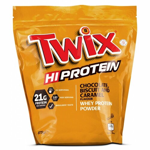 Twix Hi Protein, 875 г, Original (Chocolate, Biscuit and Caramel) / Оригинальный (Шоколад, Печенье и Карамель) шоколадные батончики twix мультипак 3х55 г