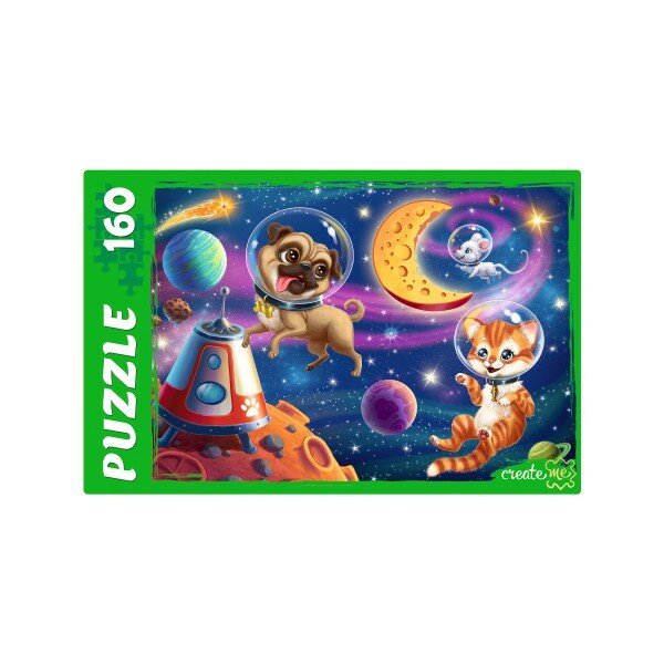 Puzzle-160 "Животные в космосе" (П160-5267) Рыжий кот - фото №6