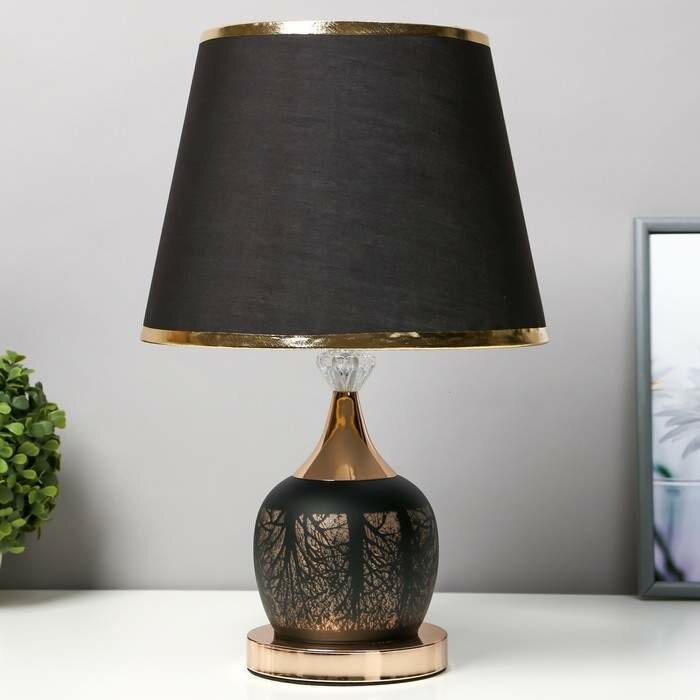 Настольная лампа "Моника" Е27 40Вт чёрно-золотой 27х27х43 см RISALUX (арт. 9335695)