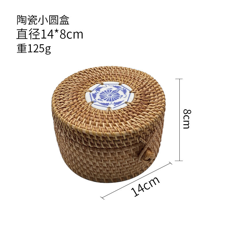 фото Экспортируется в Южную Корею осенний плетеный из ротанга круглый журнальный столик sundries с дистанционным управлением, современный ящик для хранения отделочных материалов для рабочего стола