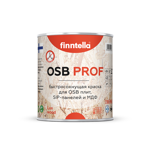 Грунт-краска для OSB плит фасадная и для внутренних работ, цвет RAL9010 Белый (Pure white), 0,9л