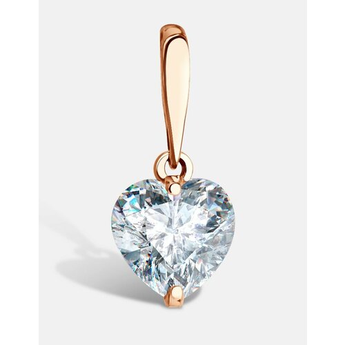 Подвеска DIALVI JEWELRY, красное золото, 585 проба, фианит, размер 1.8 см.