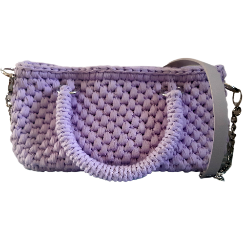 Сумка клатч , фактура вязаная, фиолетовый