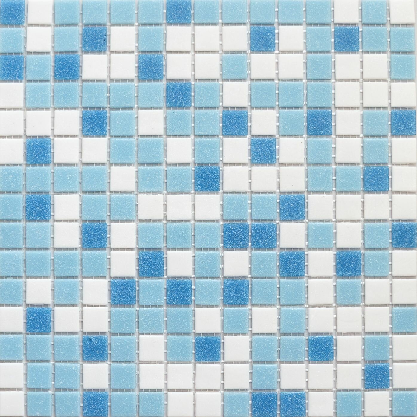 фото Elada Mosaic Плитка мозаика MCD002 бело-голубой, коробка, 10 матриц, 1,07 м2, 32.7 см x 32.7 см, размер чипа: 20x20 мм