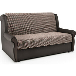 фото Диван-кровать Шарм-Дизайн Аккорд М 100 Корфу коричневый и экокожа шоколад