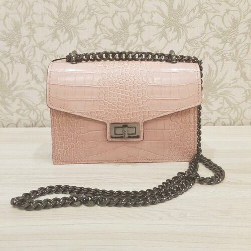 Сумка мессенджер LEATHER COUNTRY, фактура рельефная, пыльная роза