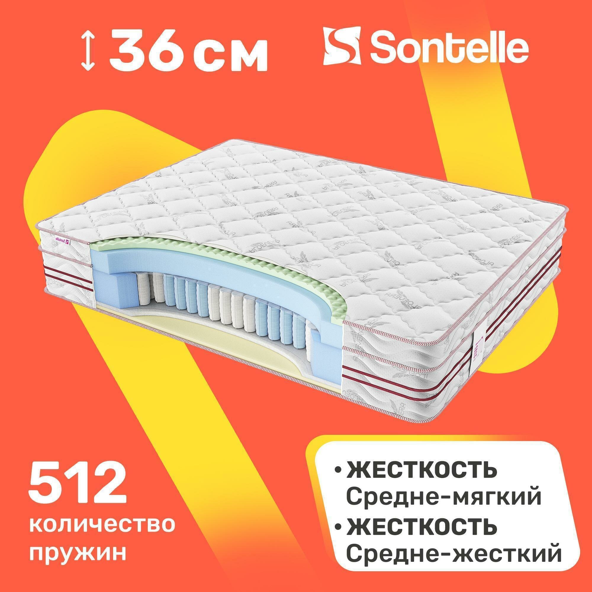 Матрас с независимыми пружинами Sontelle LeGross Furor 90x200