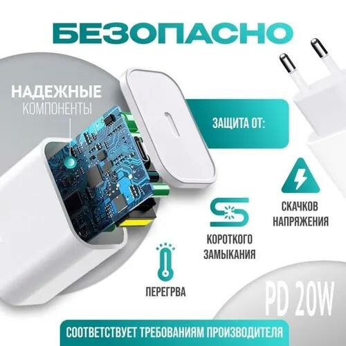 Зарядка для iPhone, iPad, airpods/USB-C Power Adapter 20W — фото 1