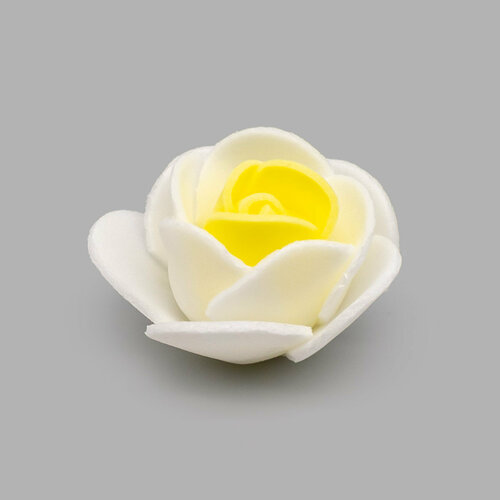 25148 Цветочек Розочка из фоамирана 38мм упак8шт цв белыйжёлтый 240₽