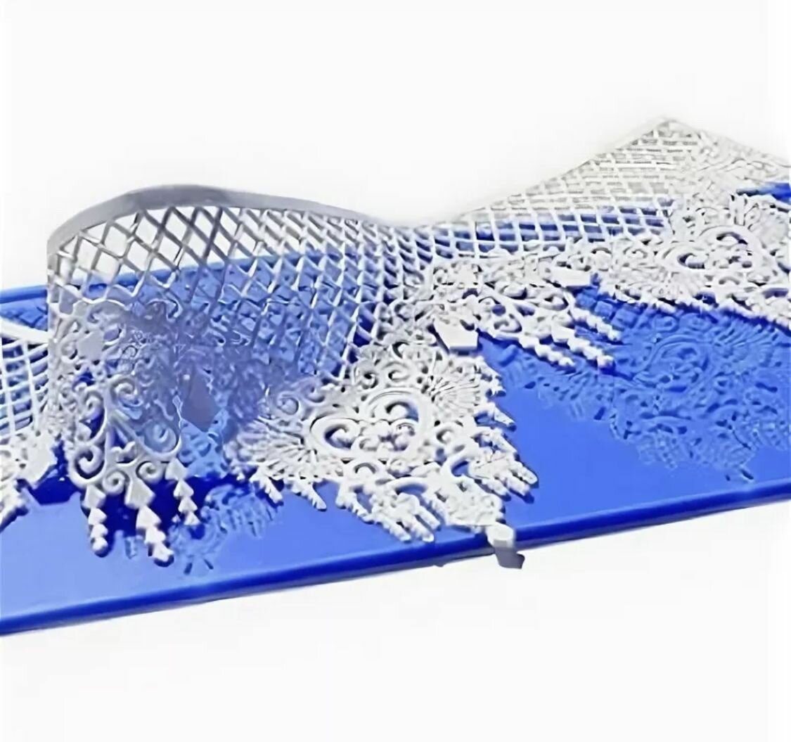 фото Молд силиконовый, коврик для айсинга, кружево 2386 Королевское Кружево (размер узора 320х115мм.) Силиконовая форма молд для шоколада, конфет, изомальта, мастики, мармелада, льда, мыла, воска, гипса и эпоксидный и UF смолы