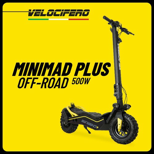 Электросамокат MINIMAD PLUS 500 W Off-Road, желтый, внедорожная резина, литий ионная батарея