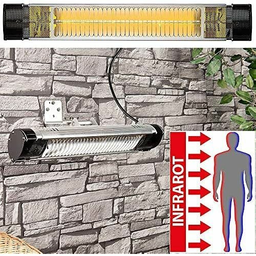 фото Semptec Urban Survival Technology IRW-2000 Уличный обогреватель с золотой трубкой, 2000 Вт, IP65 (ИК-прожектор, садовый обогреватель, настенное крепление)