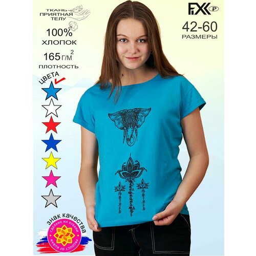 фото Футболка fixxselfixx, размер 54, бирюзовый