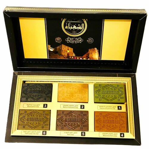 Мыло натуральное алеппское Al Shahbaа в подарок 6 шт