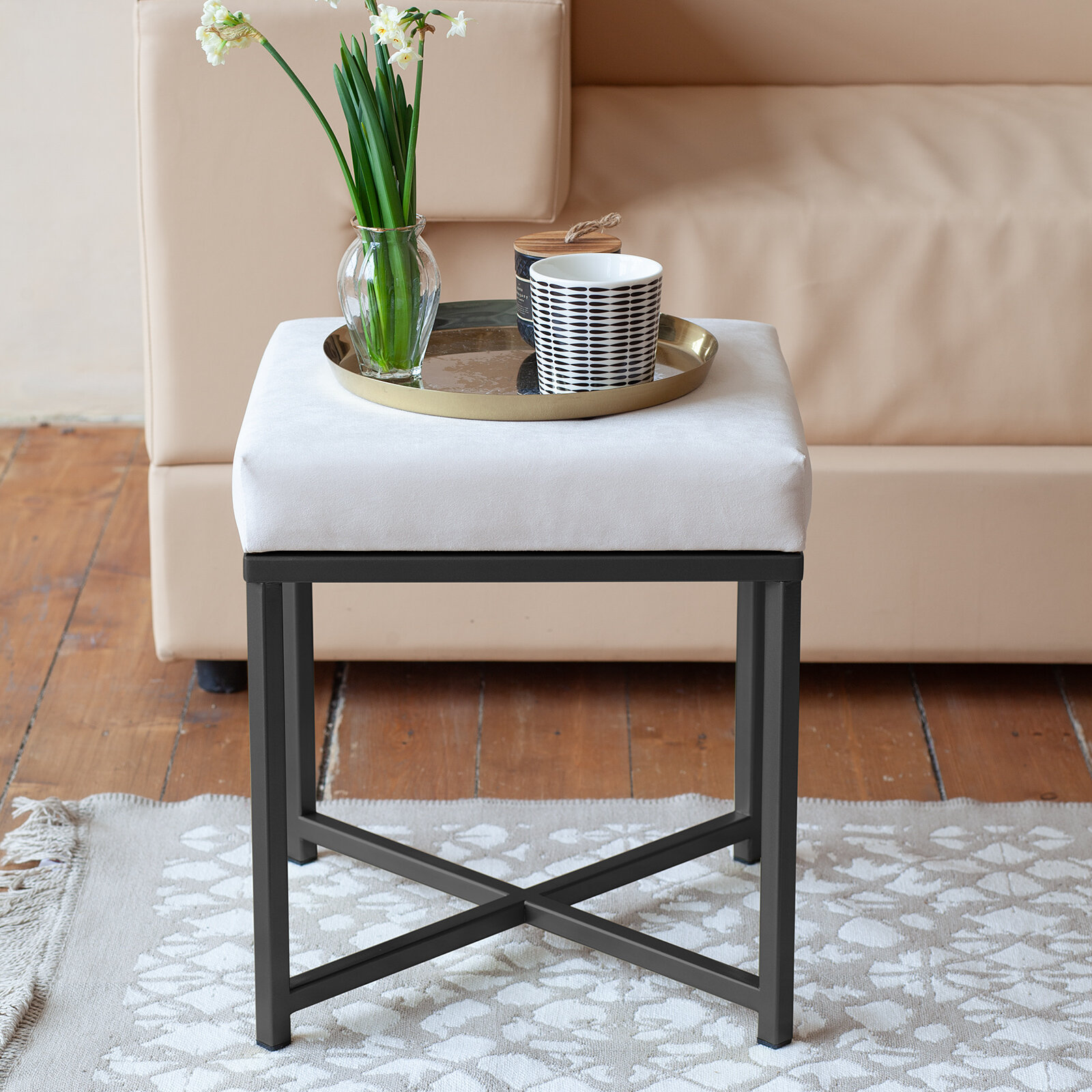 Пуф CRUZ, черный, Ivory, 400x400x470 — фото 1