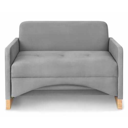 Диван-кровать Парма серый велюр, 130х85х80, спальное 120х196