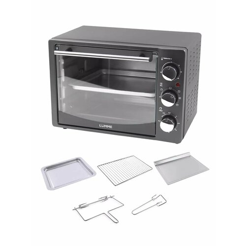 Духовка духовой шкаф мини-печь LUMME LU-EO1714B 25 литров конвекция вертел гриль серебряный сапфир 7177₽
