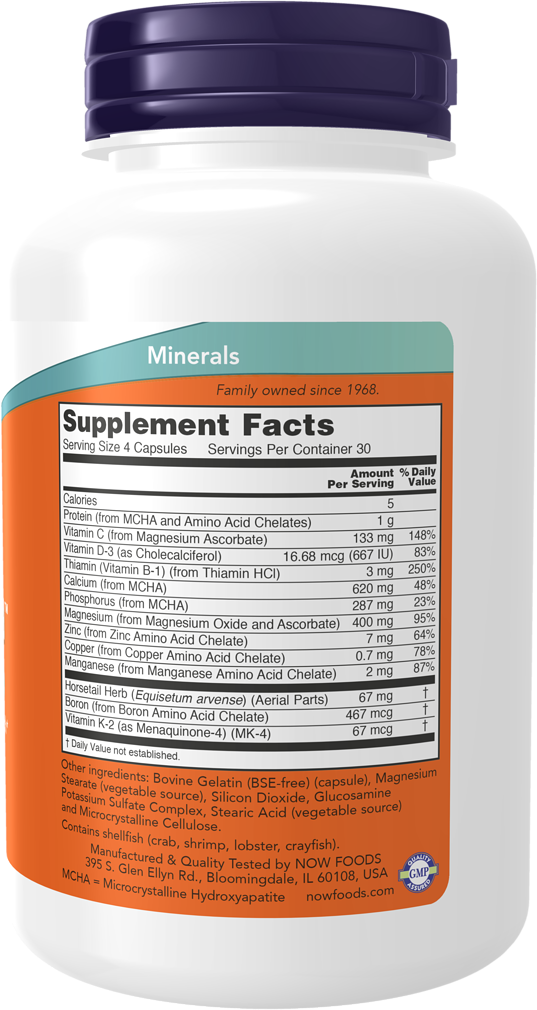 Картинки БАД, Now Foods, BONE STRENGTH, 120 капсул, поддержка здоровья костей