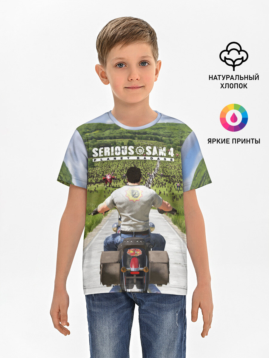Футболка Lacotton.ru хлопковая детская SERIOUS SAM 4: PLANET BADASS, размер 164, мультиколор