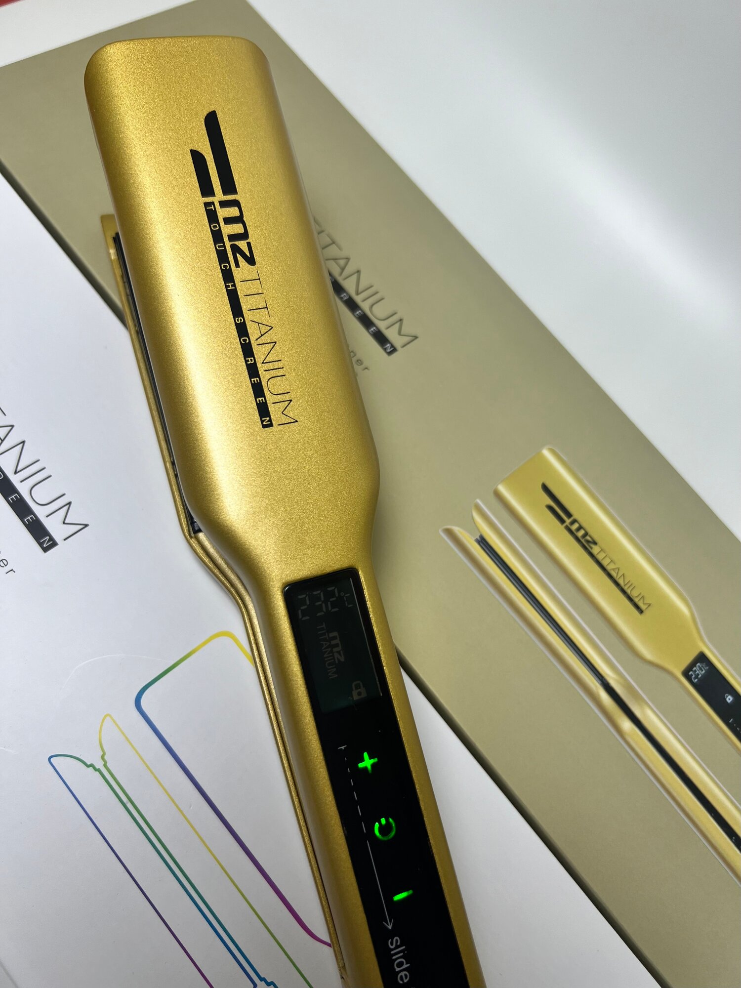 Утюжок MZ Titanium титановые плавающие пластины золотой — фото 1