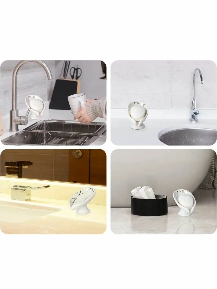 Керамическая мыльница со сливом — фото 1