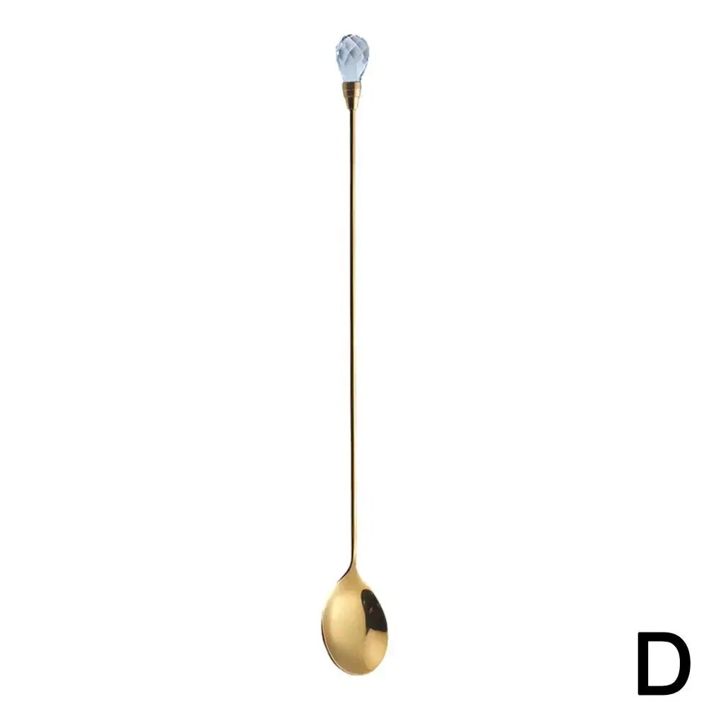 MOONBIFFY Золотая ложка для перемешивания из нержавеющей стали Blue