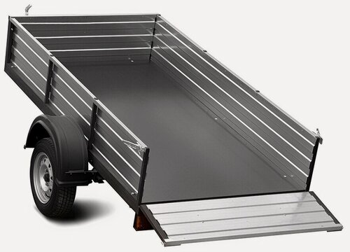 Изображение товара Прицеп бортовой LAKER Heavy Duty Light 400 рессора, откидной, черный, для перевозки ATV, мотоблоков и др. грузов