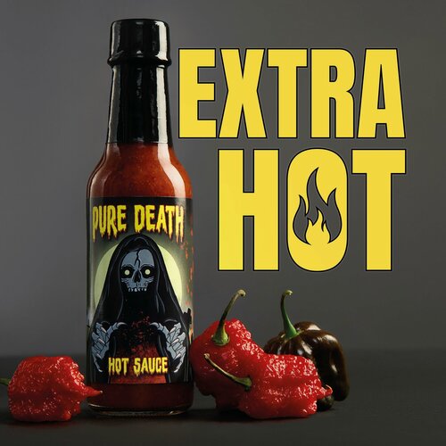 Изображение товара Экстра острый соус PURE DEATH с перцем Каролина Рипер, Халапеньо и экстрактом чили 6 млн сковиллей
