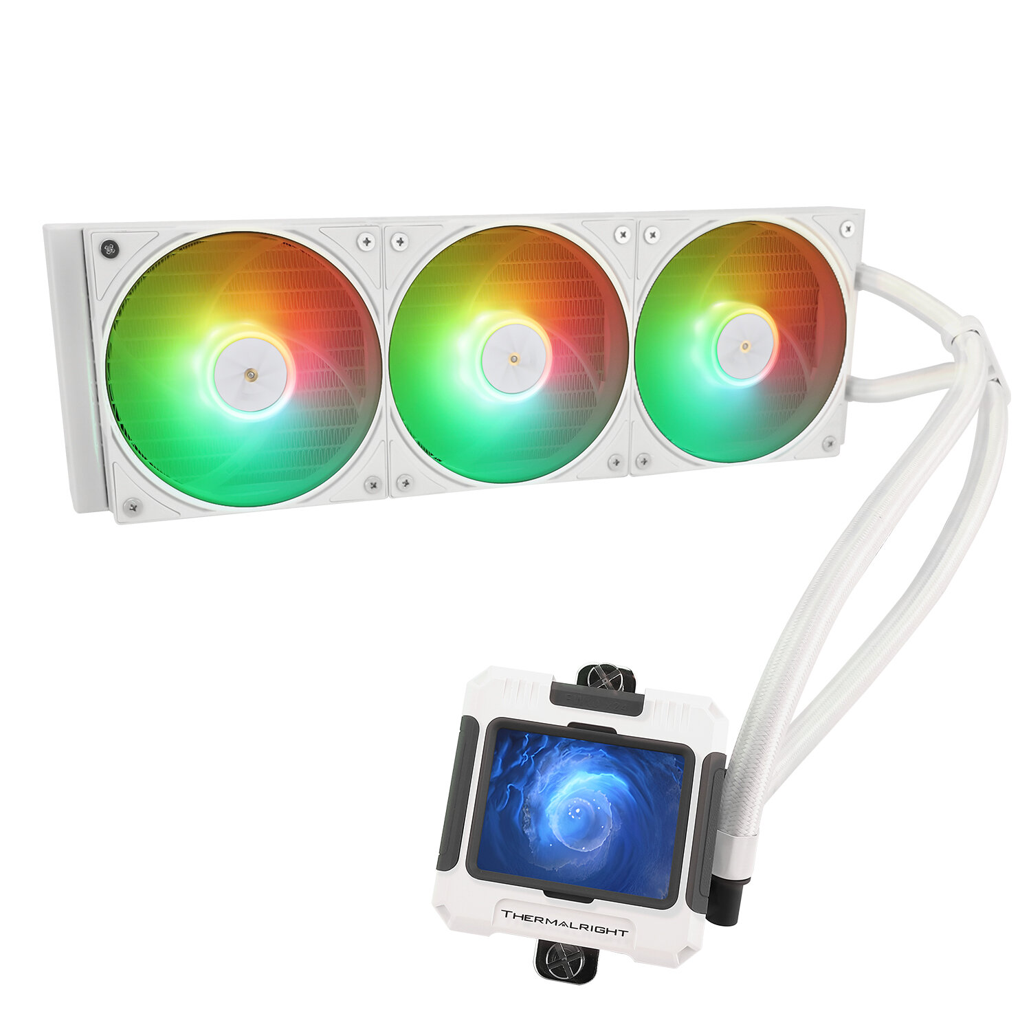 Система водяного охлаждения Thermalright Frozen Warframe 360 White ARGB / СЖО для процессора с экраном AM4/AM5 LGA1851 — фото 1