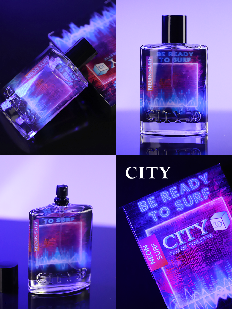 Мужская туалетная вода CITY Parfum "3D Neon Surf", древесный, цитрусовый аромат, 90мл — фото 1