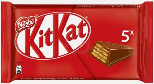 Изображение товара Батончик KitKat, молочный шоколад, вафля, флоу-пак, 5 шт, 41.5г