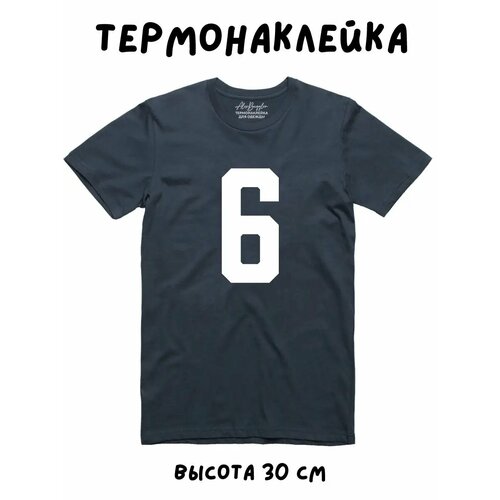 Термонаклейка для одежды спортивная цифра 6