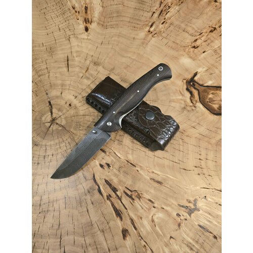 Нож складной Сибиряк, дамасская сталь, рукоять венге, Мастерская Семина