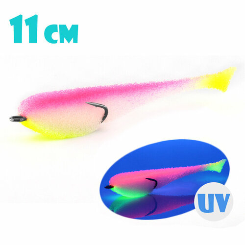 Поролоновая Рыбка Мормыш с Поджатым Двойником 11cm #06 (3 шт.)