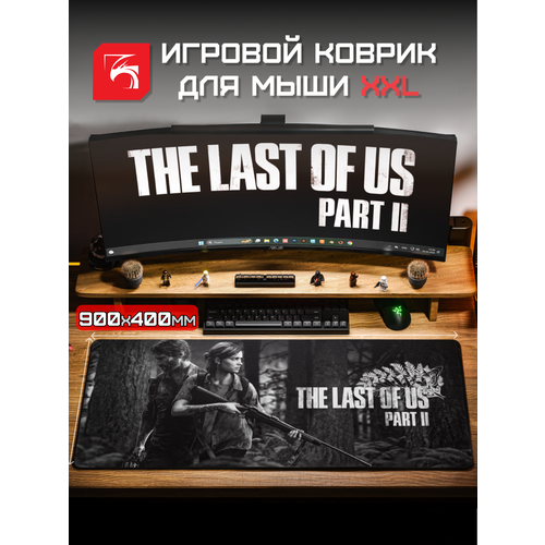 Игровой коврик для мыши DigitalRazor The Last of Us part 2 black/white right logo 90x40 см