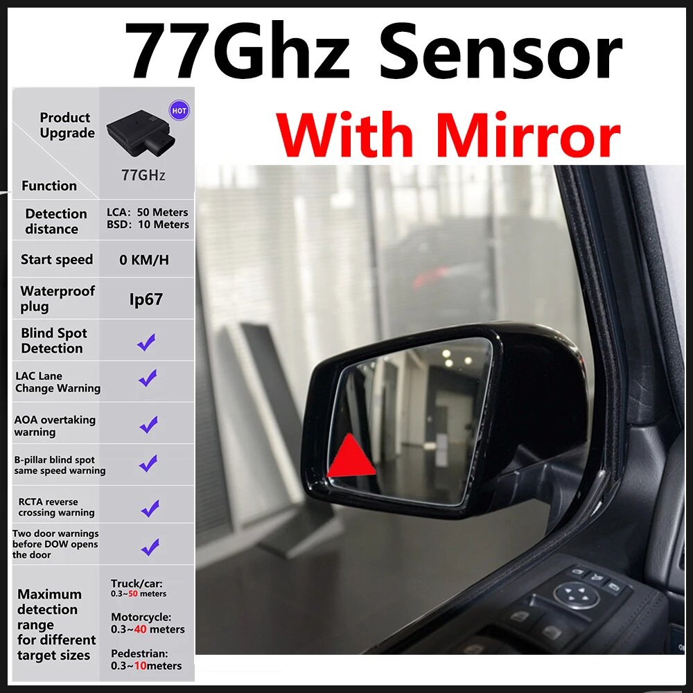 Система контроля слепых зон BSD для Mercedes Benz G Class G350 G500 G550 W463 2010 ~ 2018, 77 Ghz With Mirror