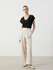 Брюки для женщин LC Waikiki, размер 36, beige striped