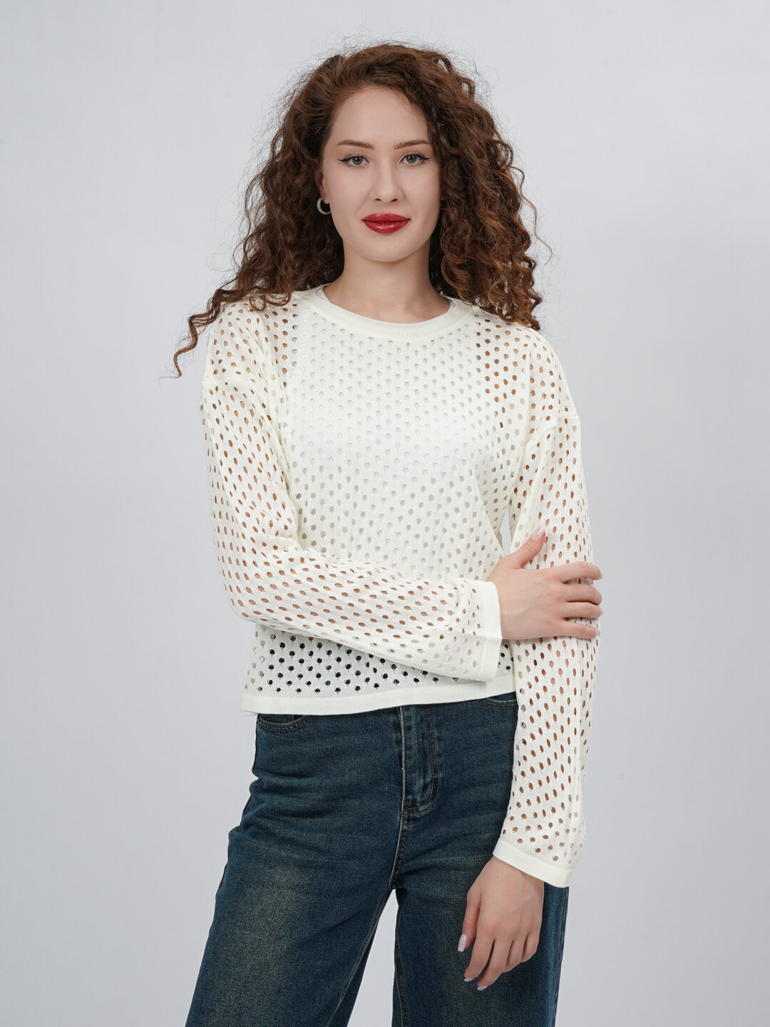 Джемпер , размер 42-46, молочный — фото 1