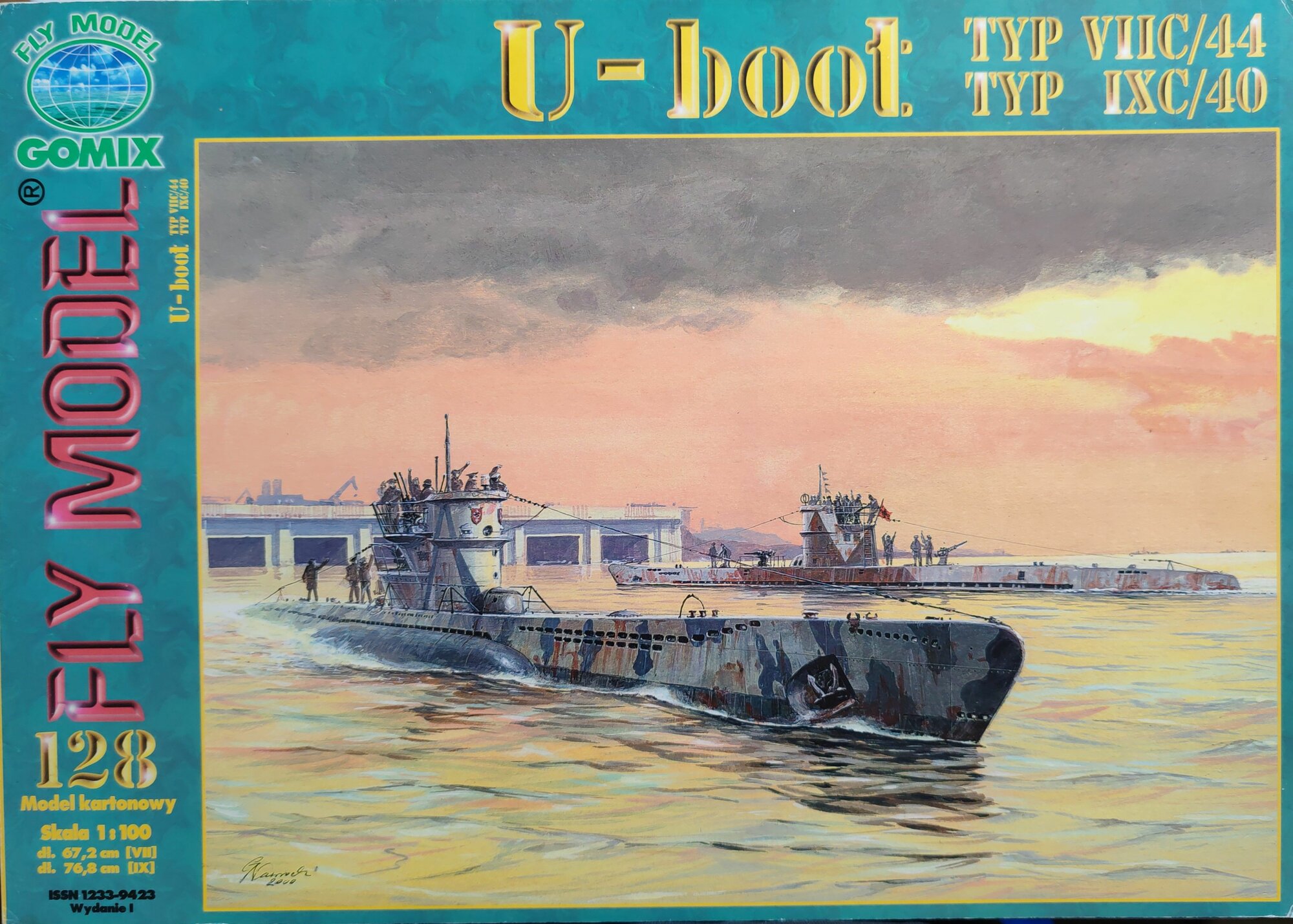 Сборная Модель подводной лодки из бумаги, Подводные лодки U-boot, FLY MODEL № 128