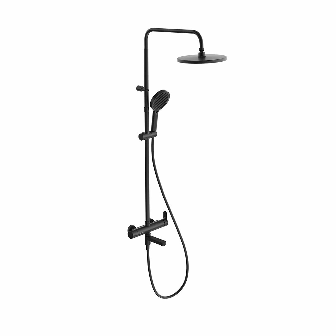 Душевая система с изливом Kerama Marazzi Fonte FO.202. KM. BLK. M черный