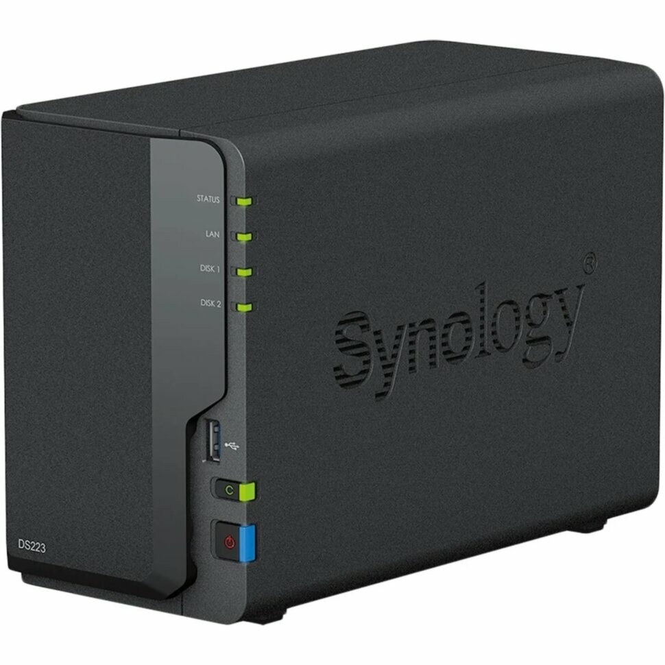 Сетевое хранилище Synology DS223 2x2.5/3.5 SATA/Realtek RTD1619B/2GB DDR4, 1941513