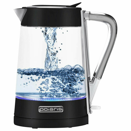 Чайник POLARIS PWK 1715 CGL 17 л 1850-2200 Вт закрытый нагревательный элемент стекло черный 48643 Квант продажи 1 ед 1074600₽