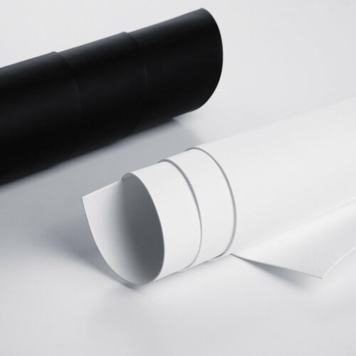 Переплетный кожзам (Италия) тонкий, матовый белый, отрез 50*70 см