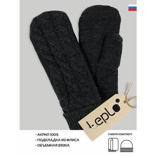 фото Варежки teplo, размер s/m, черный