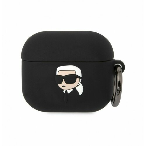 Чехол с карабином Karl Lagerfeld Silicone case NFT 3D Karl для AirPods 3, цвет Черный (KLA3RUNIKK) черный