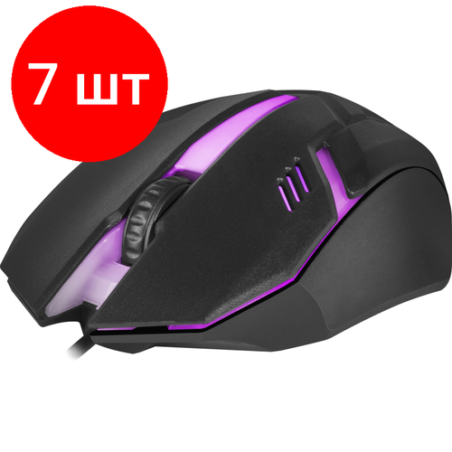 Комплект 7 штук Мышь компьютерная Defender Hit MB-550 7цв4кн50080010001600dpi черный 387300₽