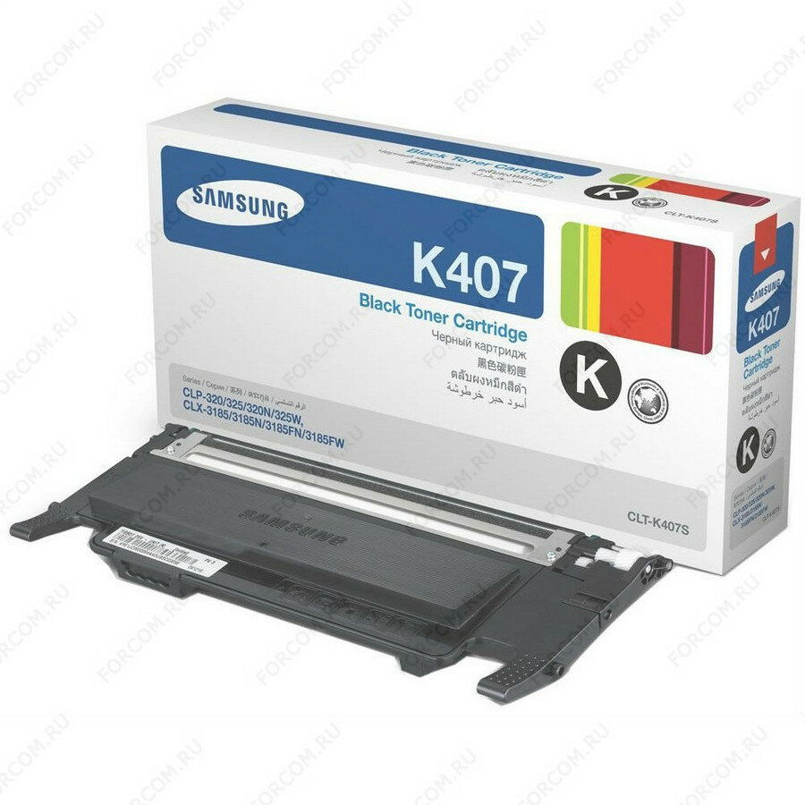 Samsung CLT-K407S/SEE Картридж черный Samsung для CLP-325 / 320 / 320N / CLX-3185 / 3185N / 3185W / 3185FN ресурс 1500 стр.**