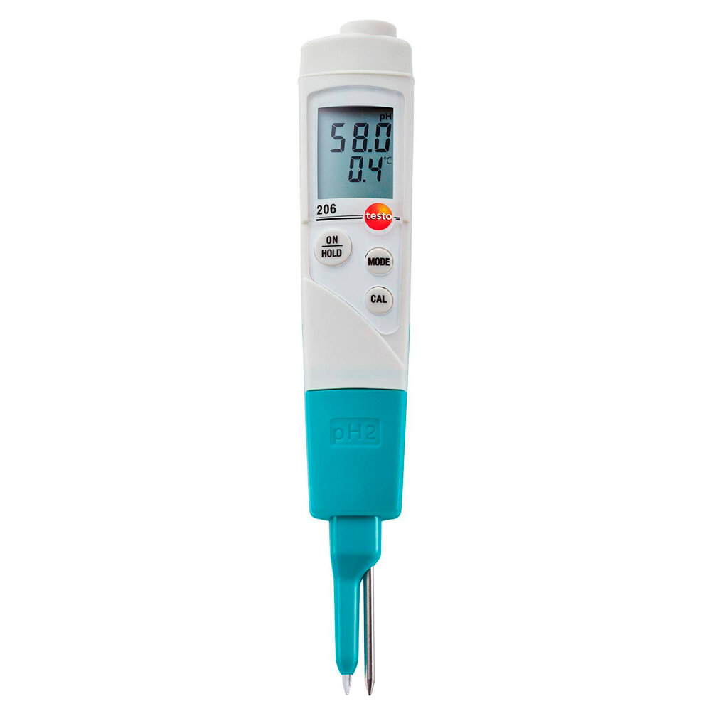 Testo pH метр Testo 206 pH2 с электродом для измерения в полутвердых средах 0563 2062